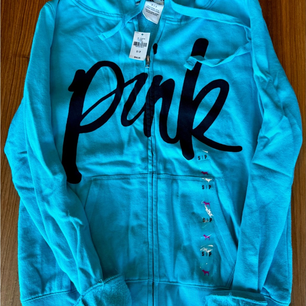 PINK Victoria's Secret Hoodie - Teal and Black - Picture 3 of 3